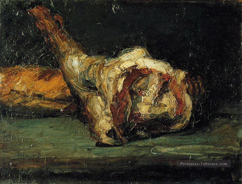 Pain Nature morte et gigot d’agneau Paul Cézanne Peintures à l'huile